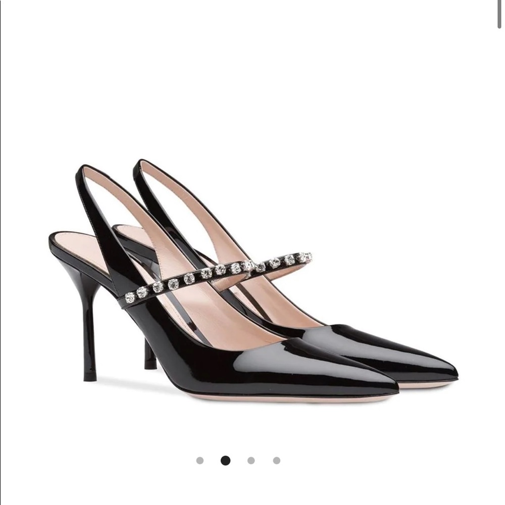 Brand new Miu Miu patent leather slingback 85mm heels